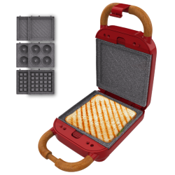 Rock’Ntoast Retro One Red 3’Ü 1 Arada Tost Makinesi | Sandviç, Waffle Ve Donut Makinesi Rock’Ntoast Retro One Red 3’Ü 1 Arada Tost Makinesi | Sandviç, Waffle Ve Donut Makinesi